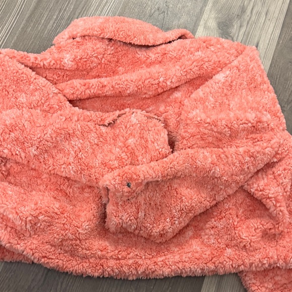 Free People Pink Teddy Swing Fleece Oversized Jacket Small - Picture 7 of 7
